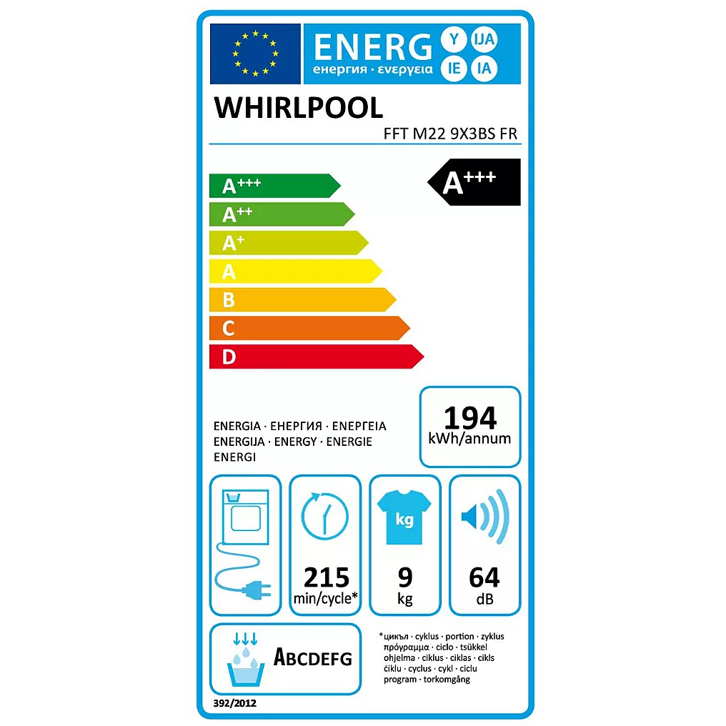 Sèche linge pompe à chaleur WHIRLPOOL FFTM229X3BSFR – Image 5
