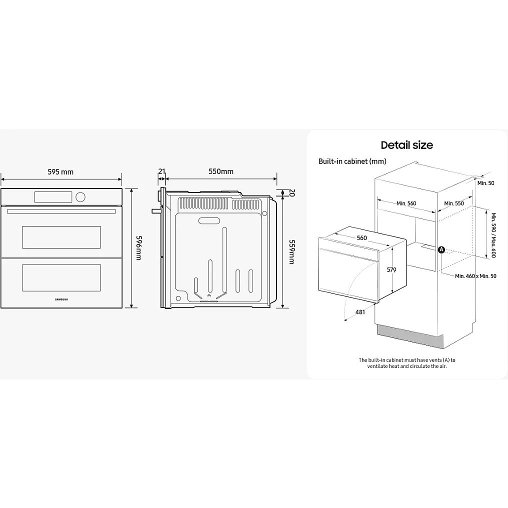 Four encastrable SAMSUNG NV7B45502AK DualCookFlex – Image 6