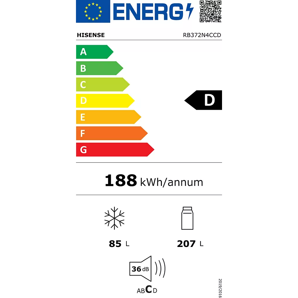Réfrigérateur combiné HISENSE RB372N4CCD – Image 2